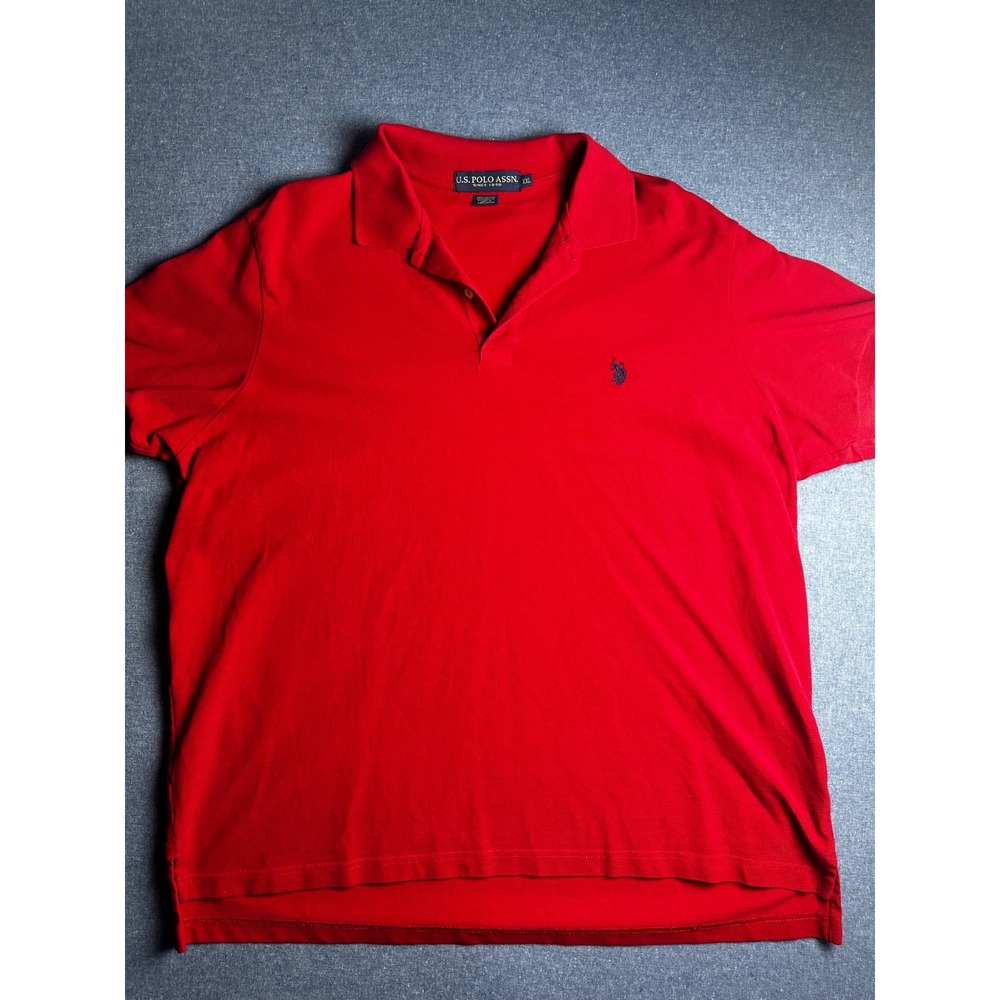 US Polo Assn Mens Red Short Sleeve Pique Polo Shirt XXL 11601588